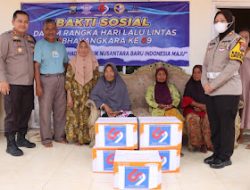 Bakti Sosial Polres Sumenep, Memperingati HUT Lalulintas Bhayangkara Ke-69 dengan Bantuan Sembako