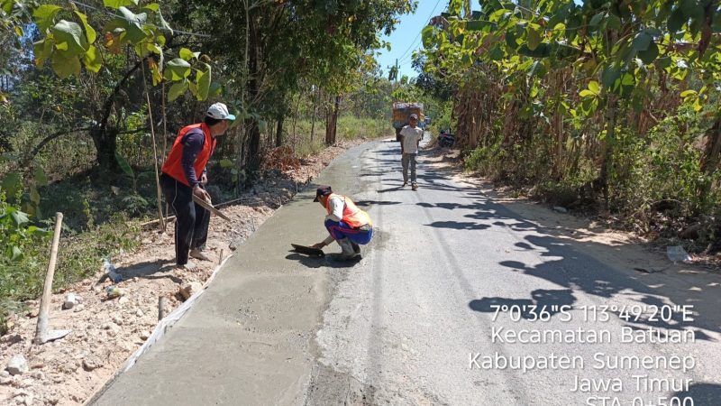 PUTR Sumenep Rekonstruksi Jalan Batuan–Matanair Rp2,57 Miliar, Perkuat Akses Vital dan Cegah Longsor